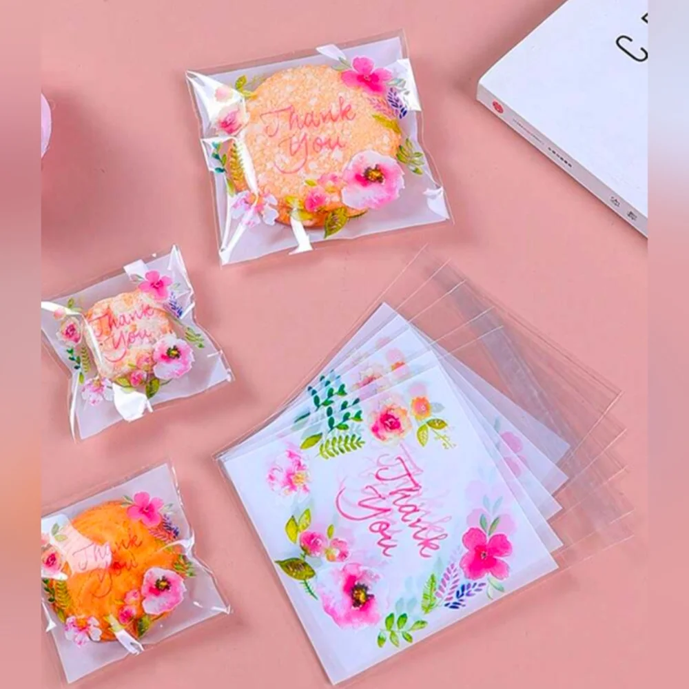 20 Large Thank You Floral Printed Gift Bags 3.93